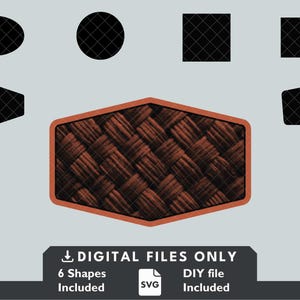 Basket Weave - Patch Shape Pack - Digital File for Laser Engraving
