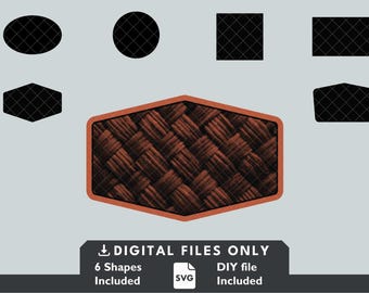Basket Weave - Patch Shape Pack - Digital File for Laser Engraving