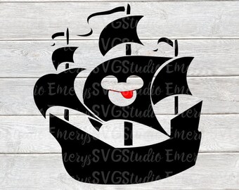 SVG DXF File for Mickey Pirate Ship