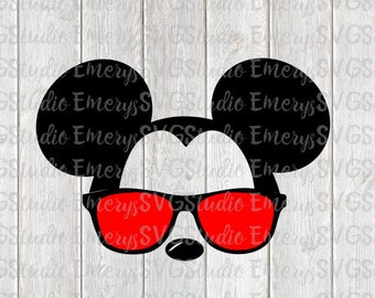 SVG DXF PNG File for Mickey with Sunglasses
