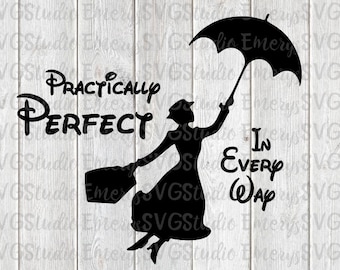 SVG DXF File Mary Poppins - Practically Perfect