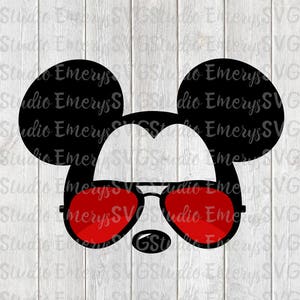 SVG DXF Archivo para Mickey con gafas de sol