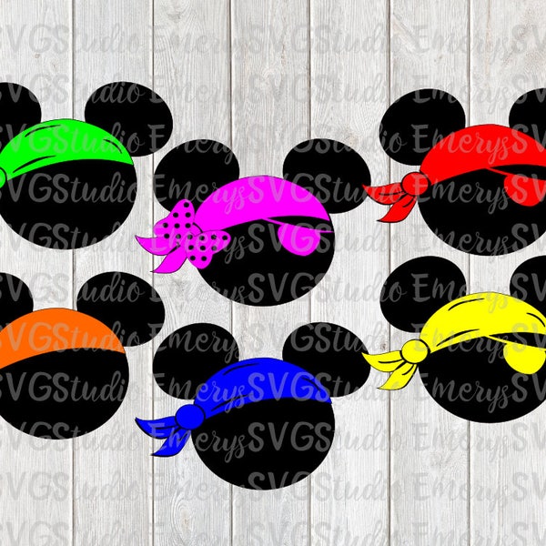 SVG DXF File for Pirate Mickey and Minnie with Bandana