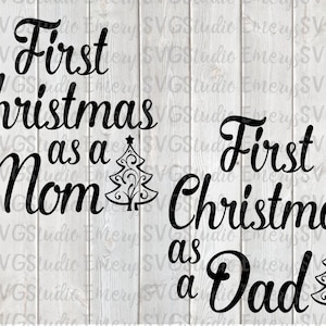 SVG DXF File for First Christmas as Mom and Dad