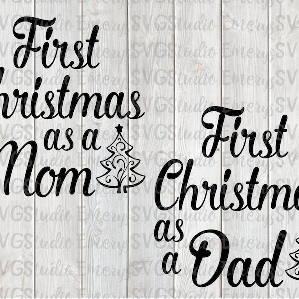 SVG DXF File for First Christmas as Mom and Dad