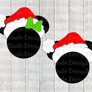 SVG PNG DXF File for Christmas Santa Mickey and Minnie