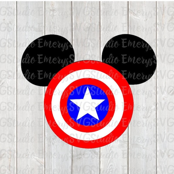 SVG PNG PDF Dxf File for Captain America Mickey