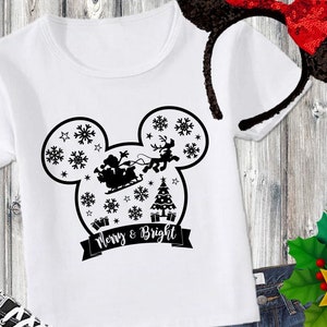 SVG DXF PNG Eps Pdf Mickey Pluto Christmas Rudolf  Sleigh Tree Presents
