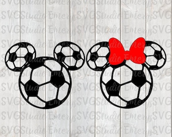 SVG DXF File for Soccer Mickey and Minnie
