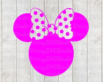 SVG DXF-PNG-Datei für Minnie gepunktete Schleife