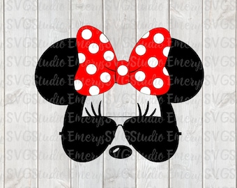 SVG DXF PNG File for Minnie with Sunglasses