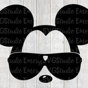 Archivo SVG DXF PNG para Mickey con gafas de sol