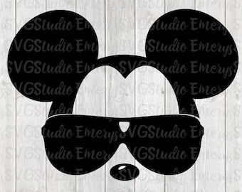 SVG DXF PNG File for Mickey with Sunglasses