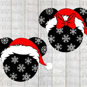SVG DXF File for Christmas Santa Mickey and Minnie