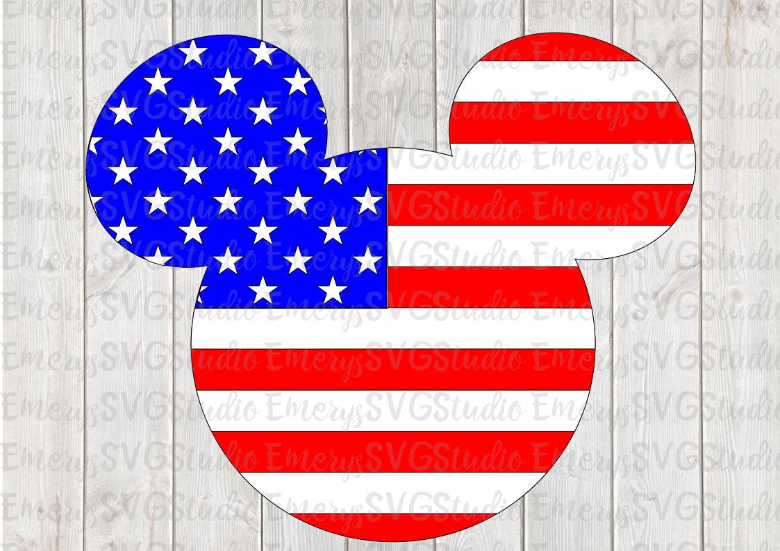 Download SVG DXF File for American Flag Mickey Mouse | Etsy