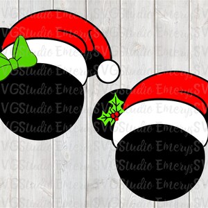 SVG DXF File for Christmas Santa Mickey and Minnie