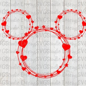 SVG DXF PNG Eps Pdf Hearts Mickey and Minnie