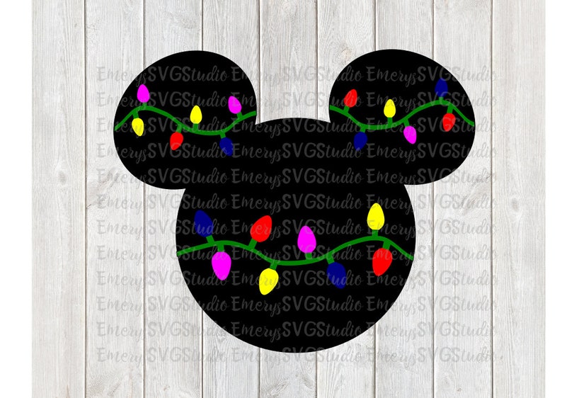 Download Free Svg Dxf File For Mickey Mouse With Christmas Lights Etsy SVG DXF Cut File