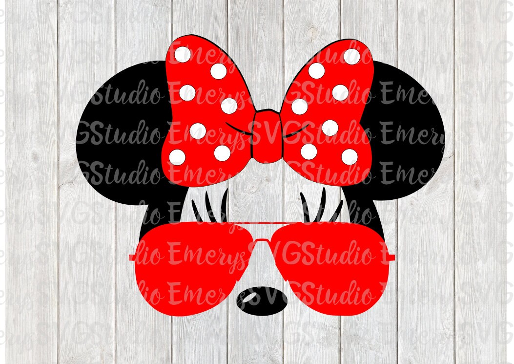 SVG DXF File for Minnie with Aviator Sunglasses