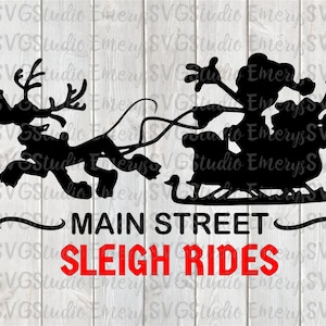 SVG DXF PNG Mickey Christmas Rudolf  Sleigh