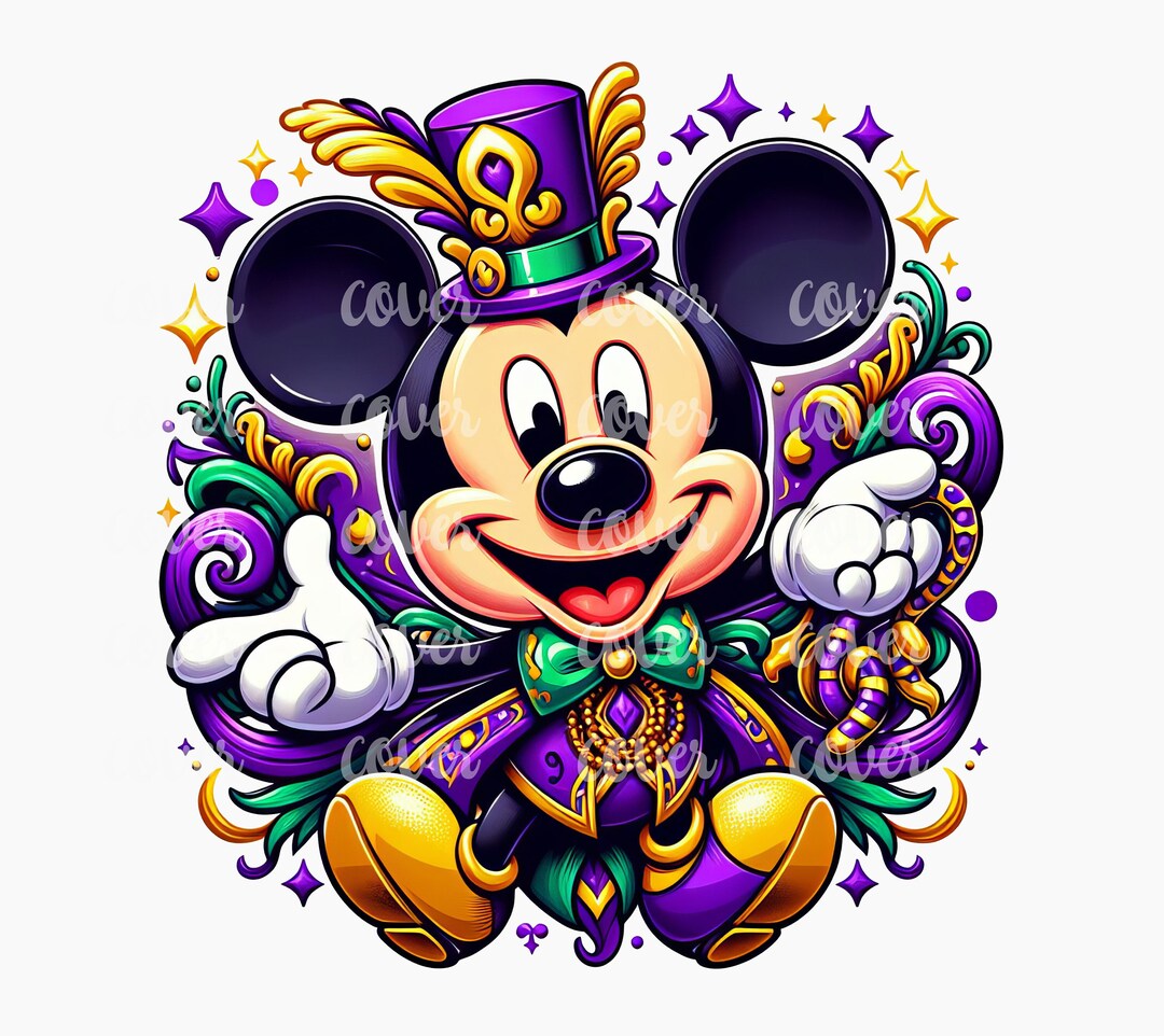 mardi gras mickey embroidery design