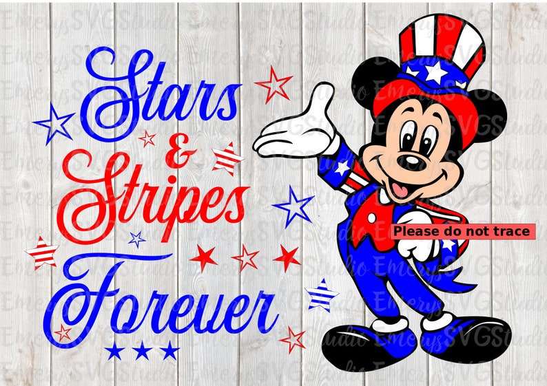 Download SVG DXF File for 4th of July Mickey Stars and Stripes ...