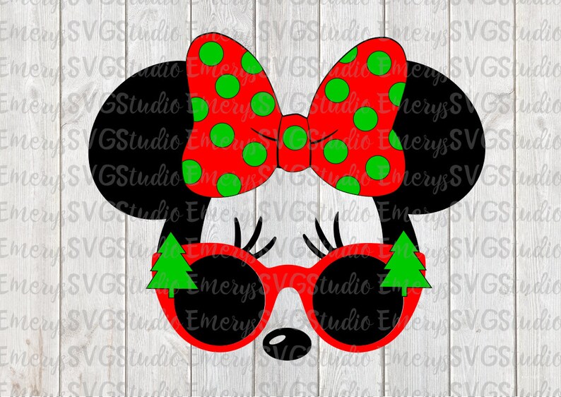 Download SVG File for Christmas Tree Minnie with Sunglasses | Etsy