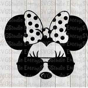 SVG DXF JPEG Pdf  File for Minnie with Aviator Sunglasses