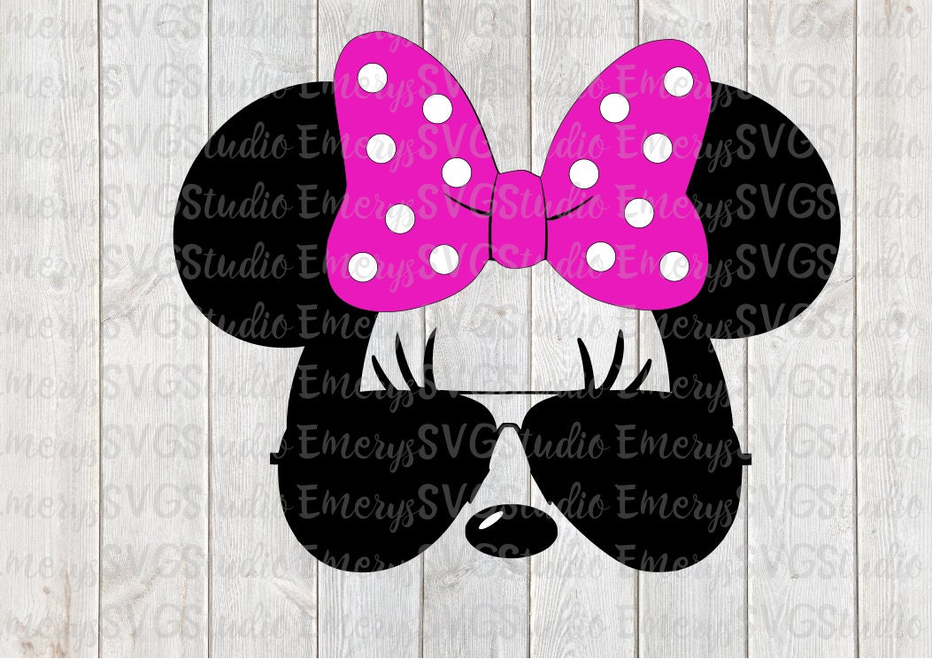 Download SVG DXF File for Minnie with Aviator Sunglasses | Etsy