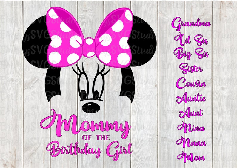Download SVG DXF File for Minnie Mom of the Birthday Girl | Etsy