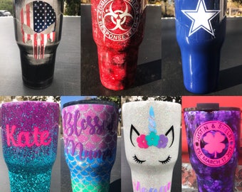 glitter tumbler etsy