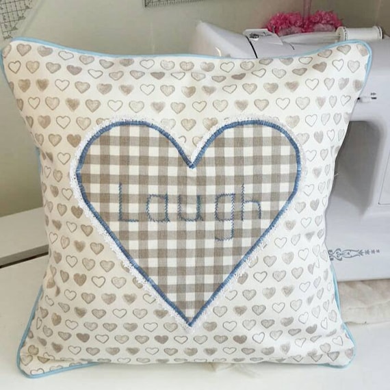 Shabby chic heart cushion cover Heart Heart Throw Pillow Cover Appliquéd in