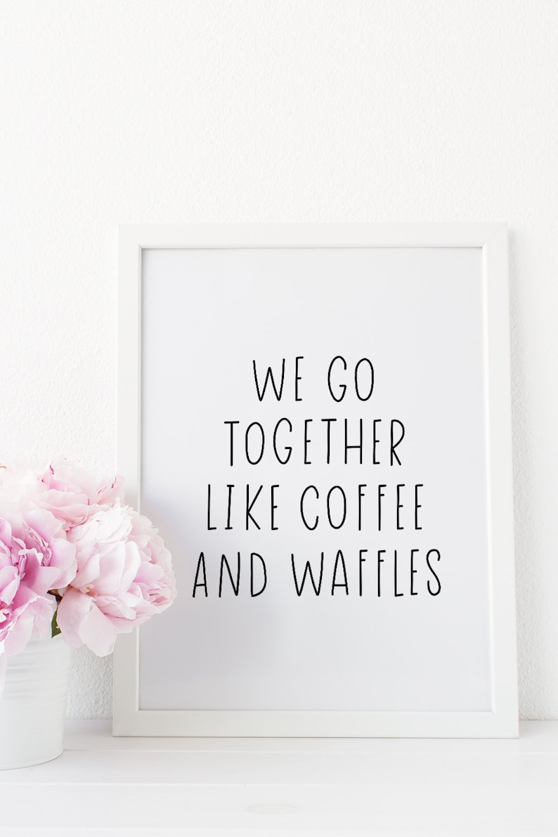 Nous allons ensemble comme le café et gaufres impression