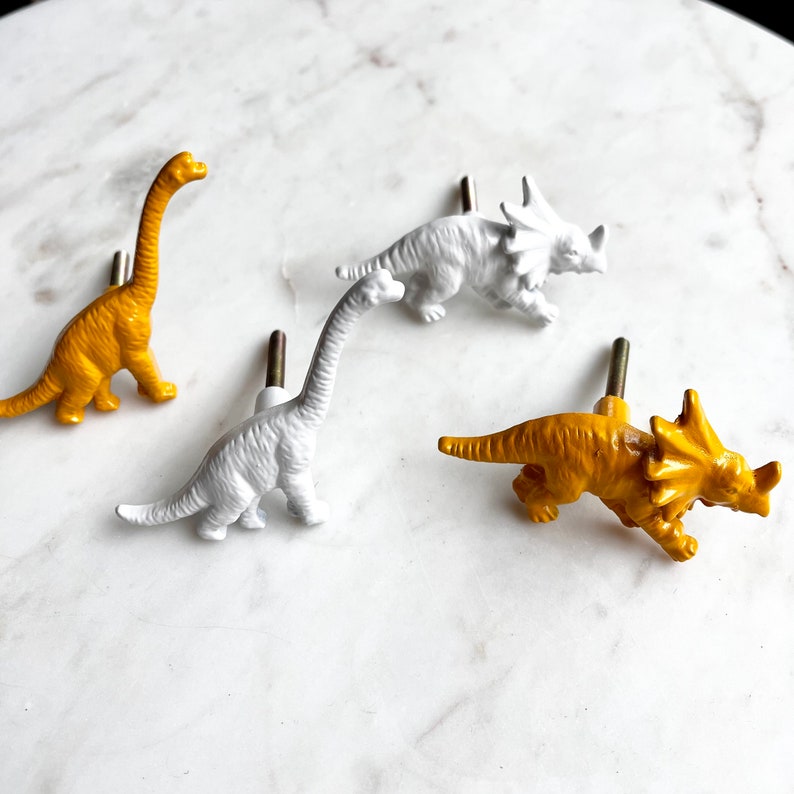 Metal Dinosaur Knob Teiceratops Brachiosaurus Drawer Pull Kids