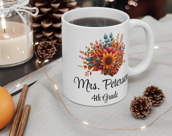 Growing Young Minds Mug - Cozy Teacher Gift, Fall Decor, Cute Coffee Cup, School Appreciation, Autumn Vibes