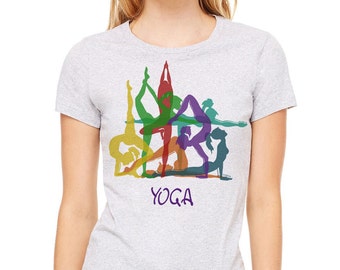 Yoga t-shirt, heather gray t-shirt, women's t-shirt, gray tee, Yoga, Yoga shirt, Yoga tee, Yoga Clothing