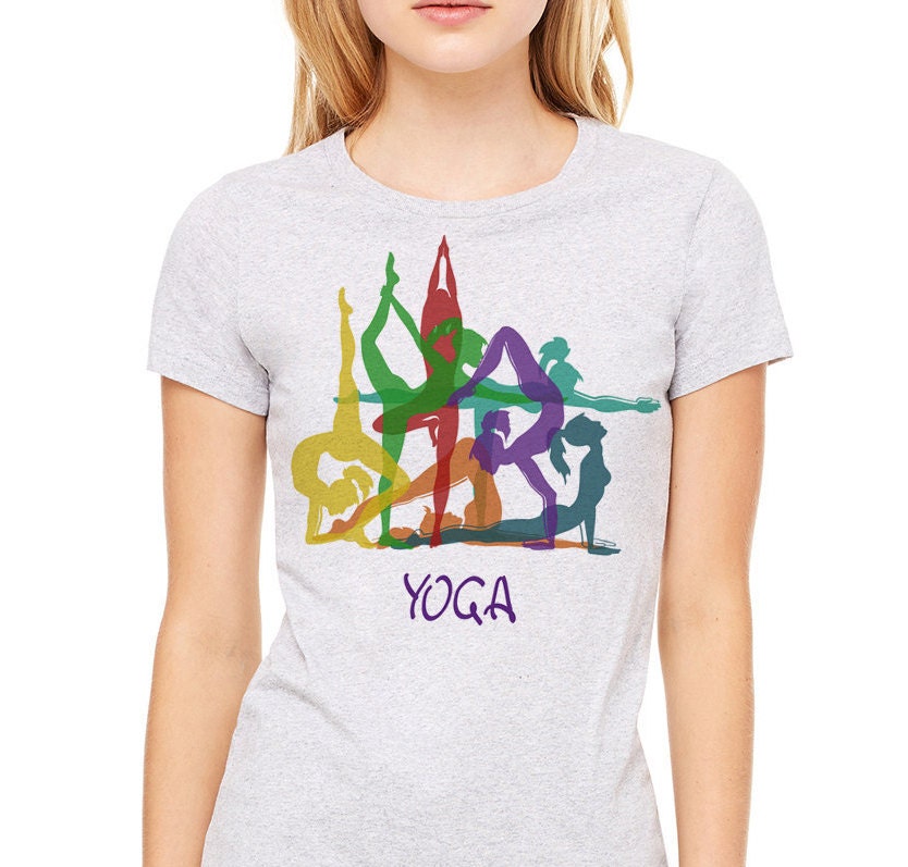 Yoga T-shirt Heather Gray T-shirt Women's T-shirt Gray - Etsy