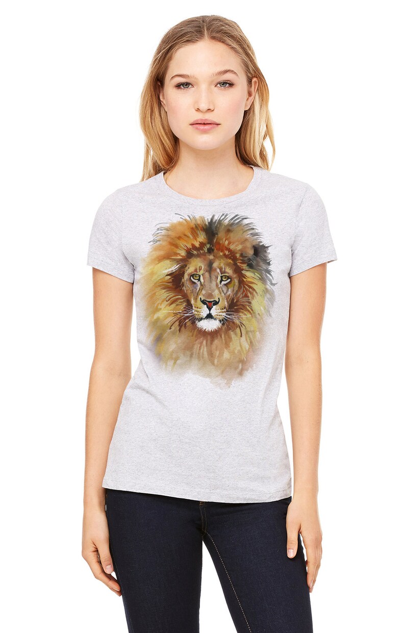 Lion Tshirt, Lion Tee, Lion Shirt. Colorful Watercolor Image of Lion