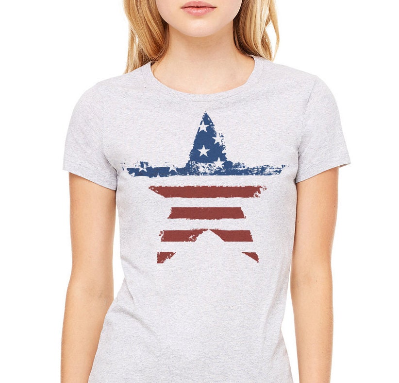 Women's T-shirt Patriotic Shirt American Flag Tee - Etsy