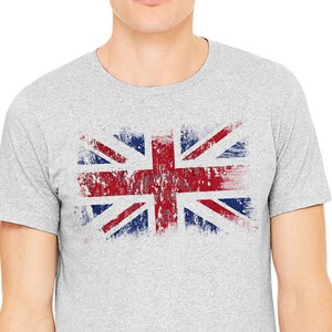 UK flag T-shirt, Gray T-shirt,Men&#39;s t-shirt, Britain flag shirt, UK shirt