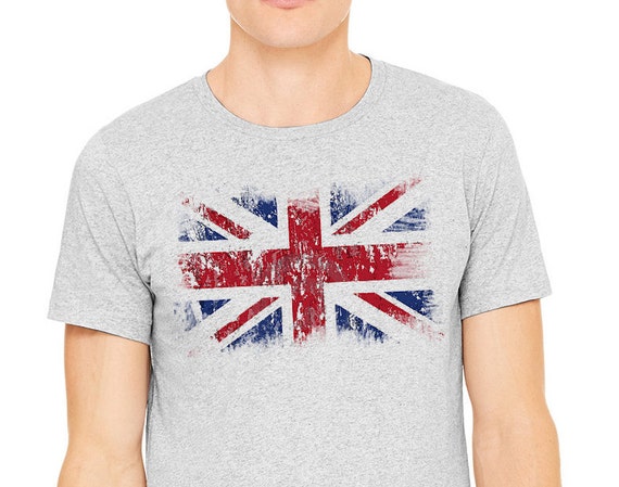 UK Flag T-shirt Gray T-shirtmen's T-shirt Britain Flag - Etsy