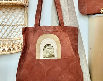 Stofftasche pflanzengefärbt Regenbogen Baumwolltasche Canvastasche Shopper Jutetasche Einkaufstasche fairtrade Veganleder Terracotta