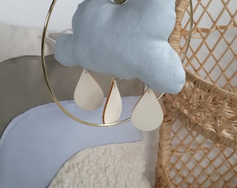 Nuages mobile anikgold chambre de bébé babymobile décoration bleu clair or