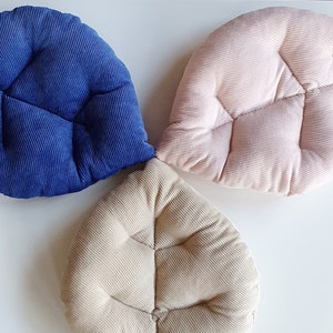 Cord cushion leaf cushion cord cobalt blue blue beige wide cord leaf cushion children&#39;s chair cushion