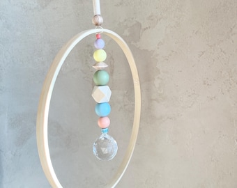 Suncatcher rainbow crystal colorful mobile wooden balls prism children's room suncatcher