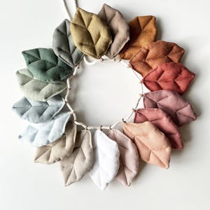 Ghirlanda di foglie in tessuto Foglie fai da te decorazione in lino foglia di lino artigianato mobile scelta del colore letto della casa decorazione della camera dei bambini colorata
