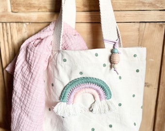 Borsa A Tracolla In Peluche Arcobaleno Per Ragazze - Regolabile, Con Fermagli Per Capelli, Per Bambine E Donne