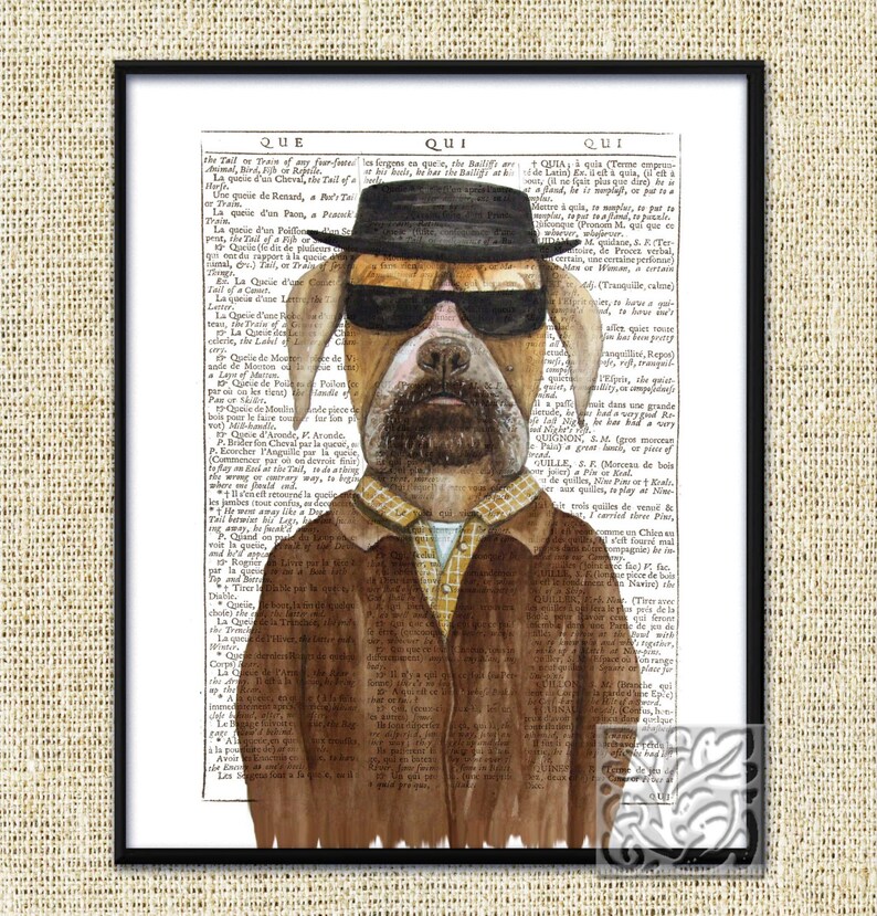 Breaking Bad Boxer Dog /Heisenburg Art Print Walter White Etsy