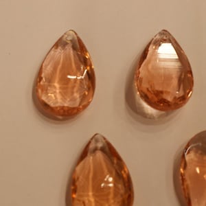 12 Pcs Light Peach Teardrop Chandelier Crystals Chandelier Prism Crystals Flat Back Mandorla Goccia Rosalin