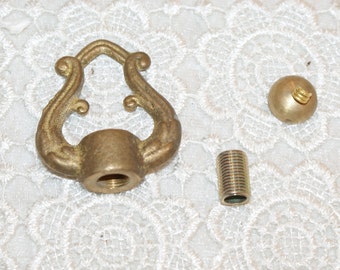 Raw Brass Loop Set for Hanging Fixtures, Wind Chimes and Sun Catchers Smooth Raw Brass Hook for Chandelier